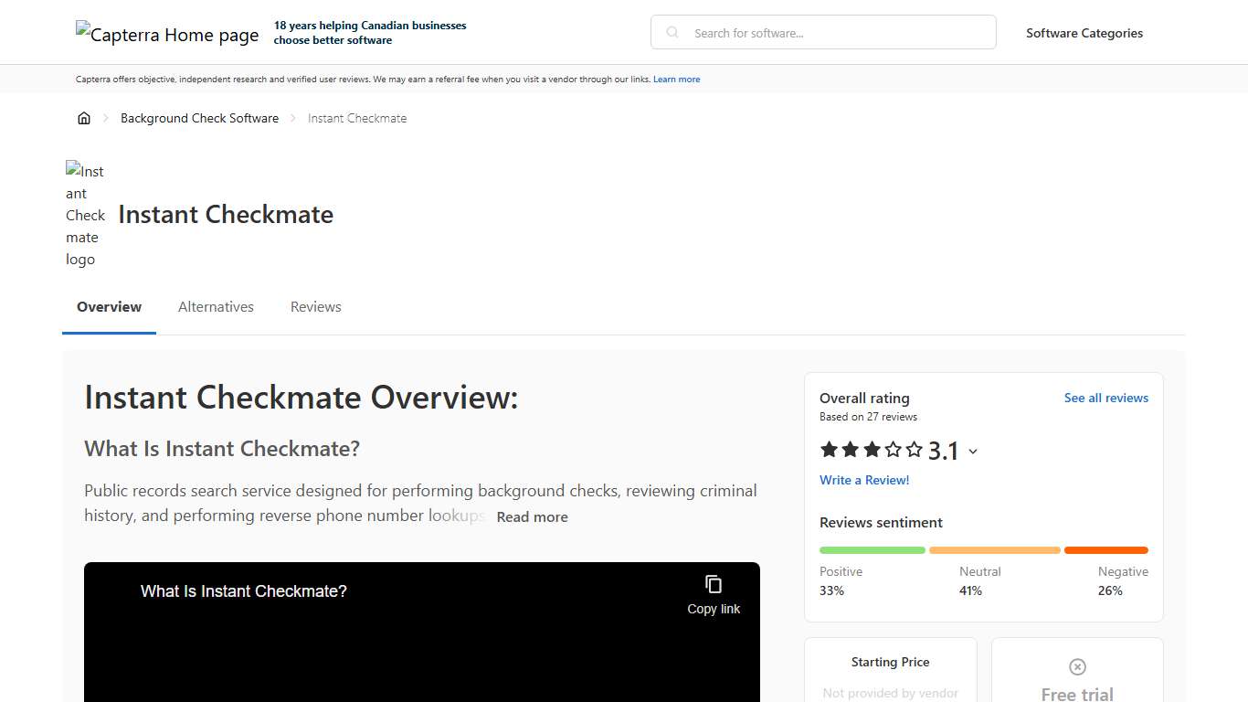 Instant Checkmate Pricing, Reviews & Features - Capterra Canada 2026